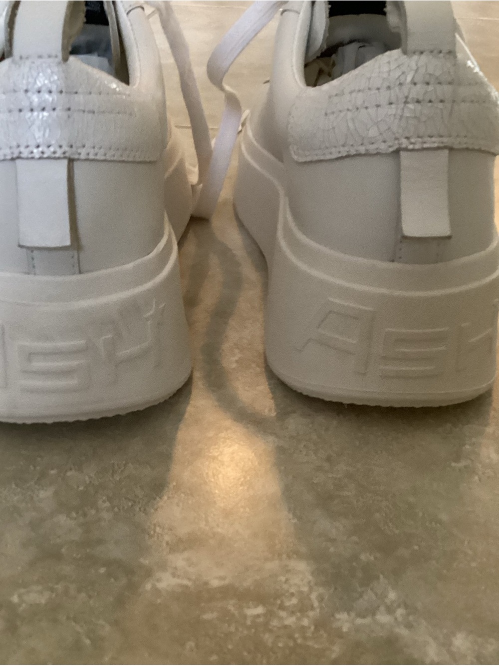 New ASH White Leather Platform Sneakers - Picture 4 of 8